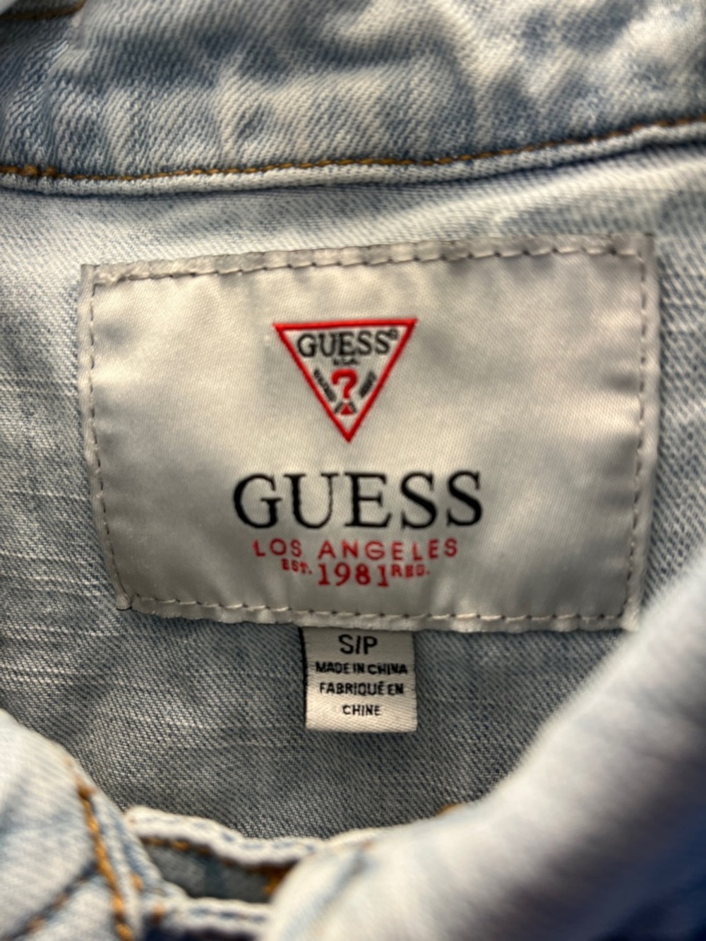 Guess Light Wash Blue Denim Jacket - Women's Button-Front - Picture 4 of 6